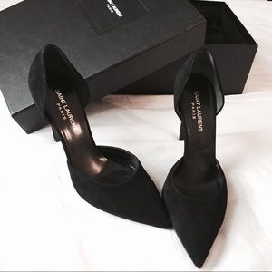 Saint Laurent Classic D'orsay Pumps in Black Suade